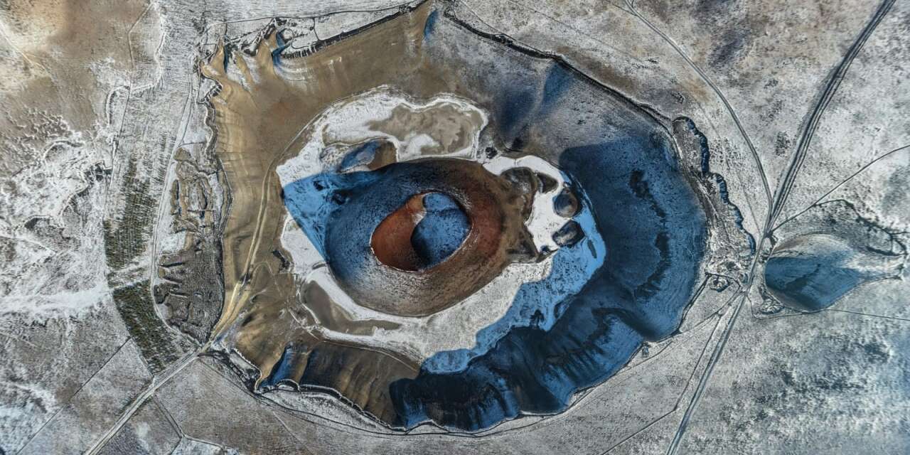 Konya’daki kar yağışı, dünyanın nazar boncuğunu süsledi