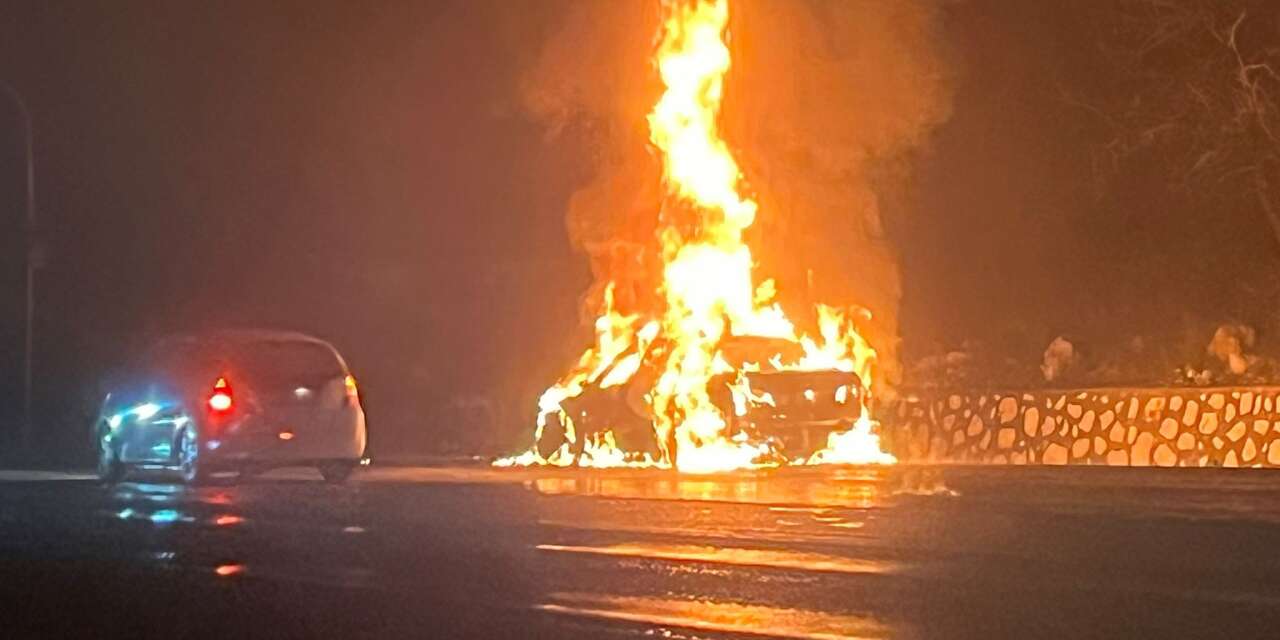 Lüks otomobil seyir halindeyken alev aldı