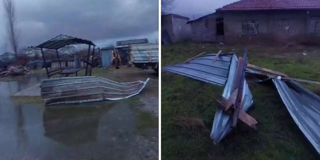 Konya’da şiddetli rüzgar evin çatısını uçurdu