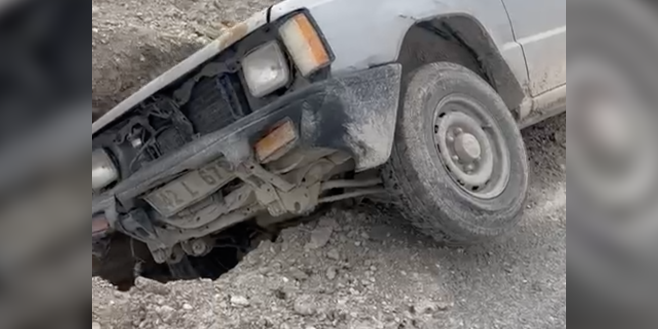 MEDAŞ çalışması Konya’da kazaya neden oldu! Çukura girdi