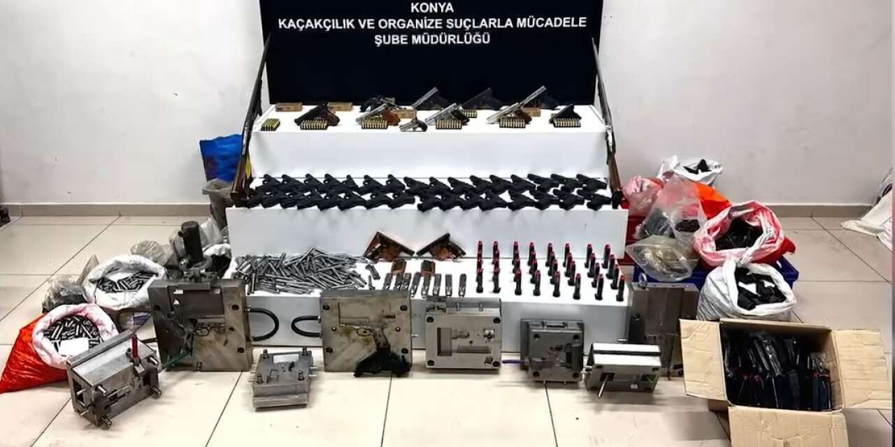 Konya’da eş zamanlı baskınlarla yasa dışı silah üretimine darbe