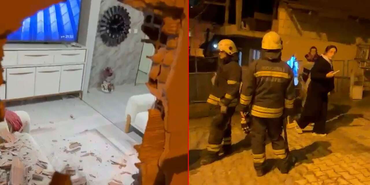 Evde otururken kamyonet çarptı