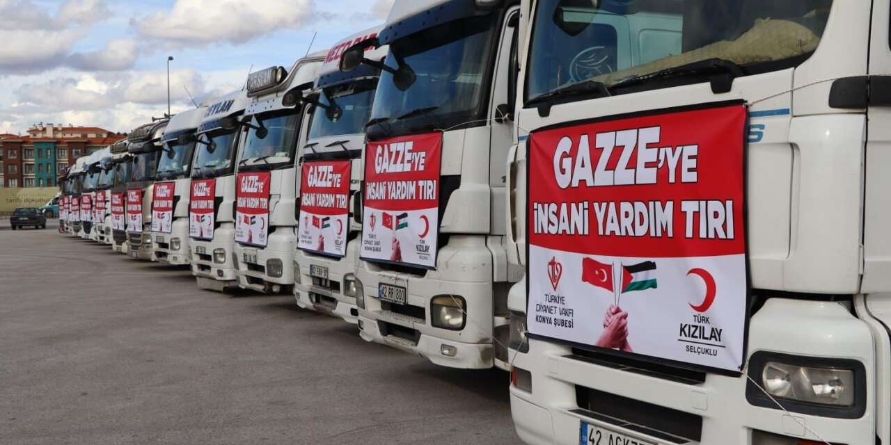 Gazze’ye Konya’dan 15 TIR insani yardım gönderildi
