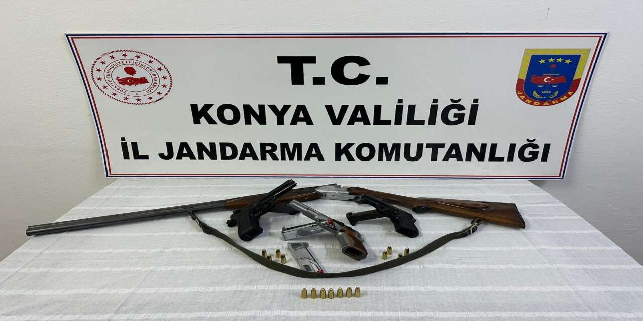 Konya’da jandarmadan silah operasyonu! 9 isim gözaltında
