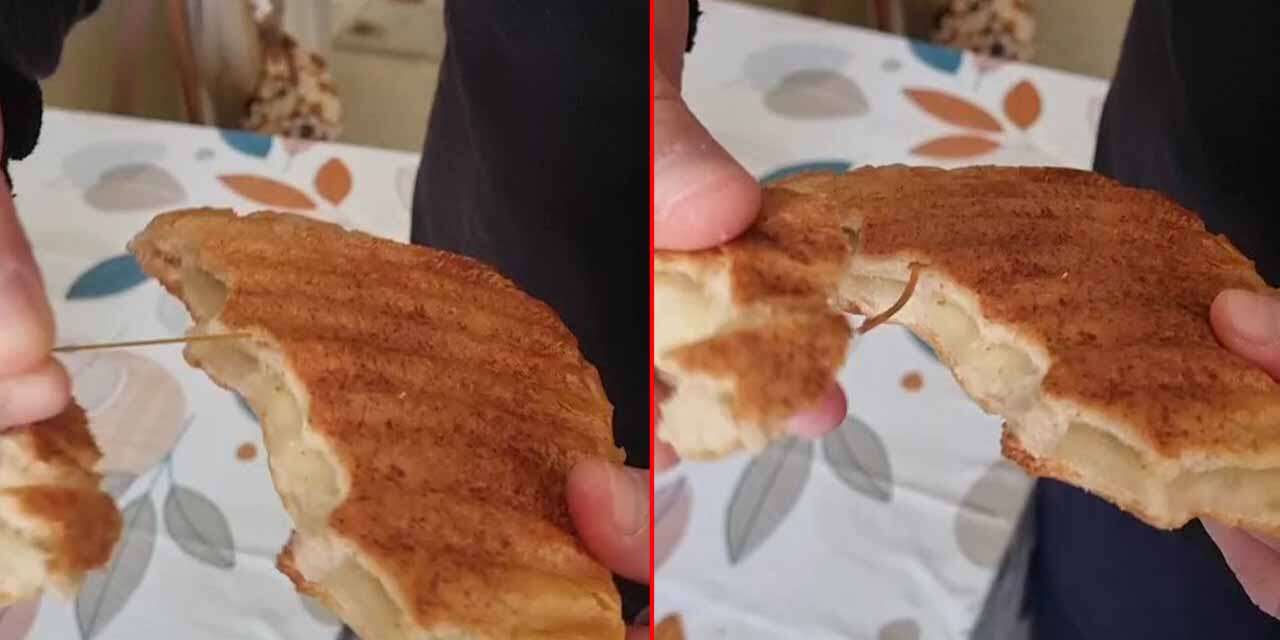 Sahurda tost yaptığı ekmekten paket lastiği çıktı