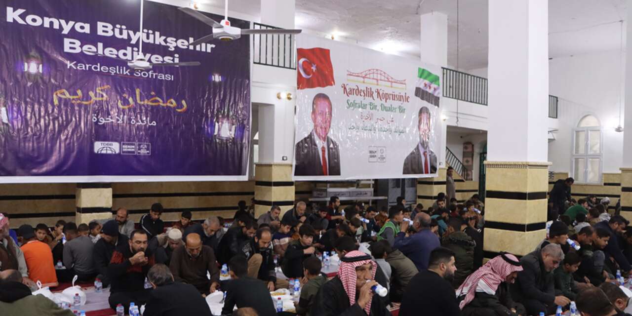 Konya Büyükşehir Belediyesi, Suriye’de iftar sofrası kurmaya başladı