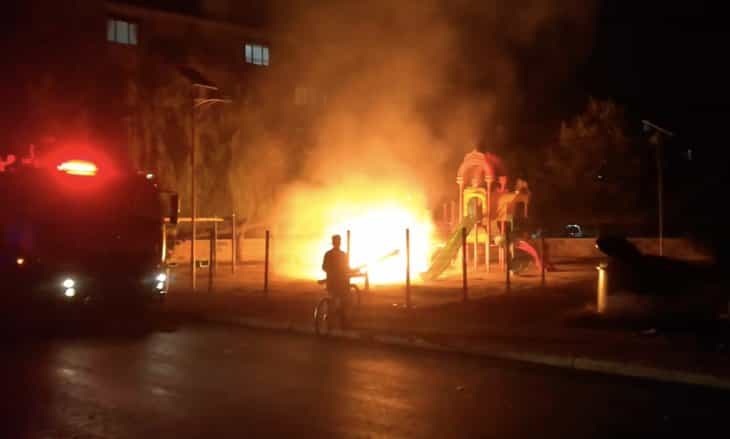 Konya’da çocuk parkını ateşe verdiler!