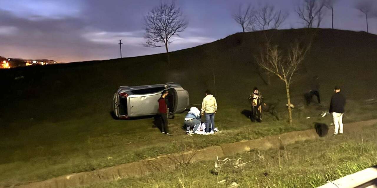 Alkollü sürücü şarampole yuvarlandı, 390 bin lira ceza yedi