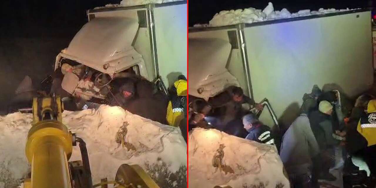 İki kamyon kafa kafaya çarpıştı! 1 ölü