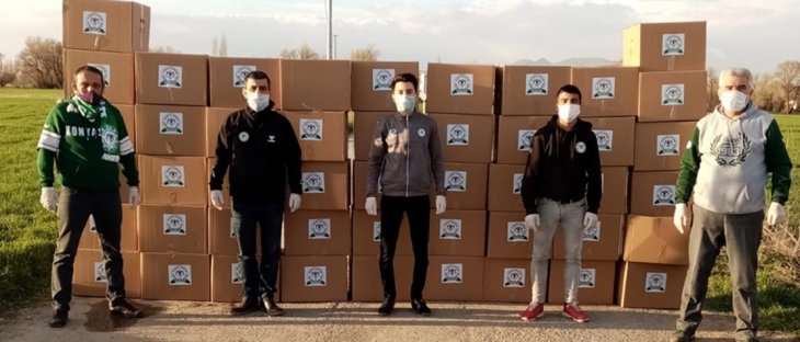 Konyaspor'lu taraftarlardan karantinadaki ihtiyaç sahiplerine destek