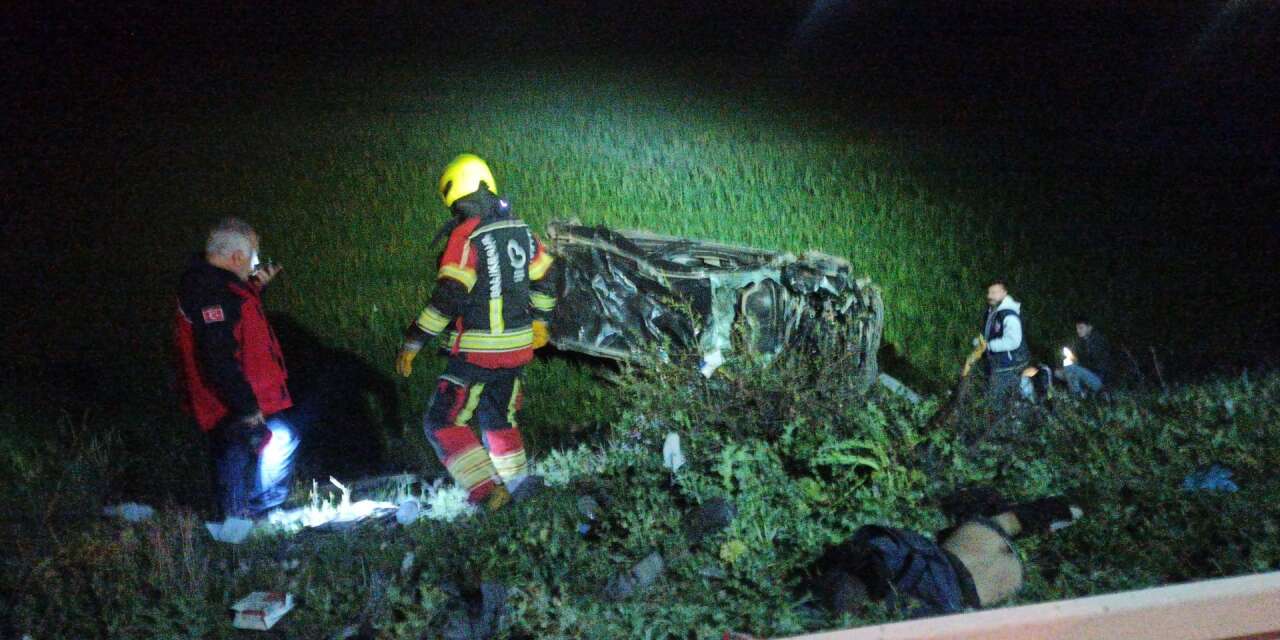 Otomobil şarampole uçtu! 1 ölü, 5 yaralı var