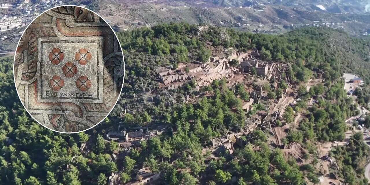 3 bin yıllık antik kentteki mozaikte, kamyon arkası gibi yazı çıktı