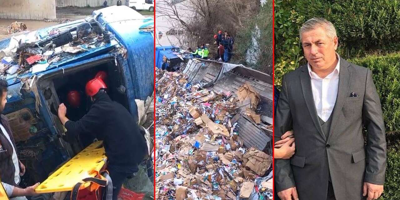 Karton yüklü TIR çaya düştü! Mustafa Canik hayatını kaybetti