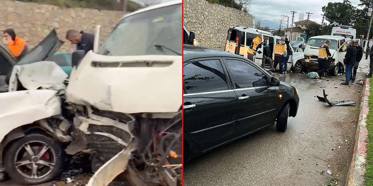 İki otomobil kafa kafaya çarpıştı! Çok sayıda yaralı var