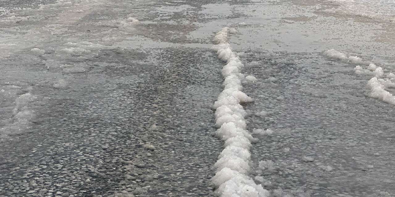 Konya’da etkili olan yağmur yerini dolu yağışına bıraktı