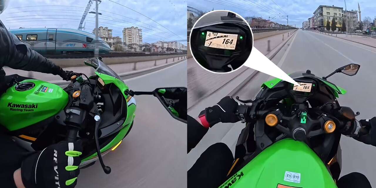 Konya’da motosikletli genç YHT ile yarıştı