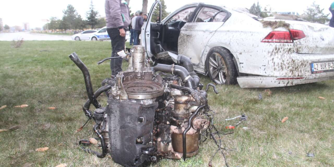 Konya’da görenleri korkutan kaza! Sürücü bu arabadan sağ çıktı