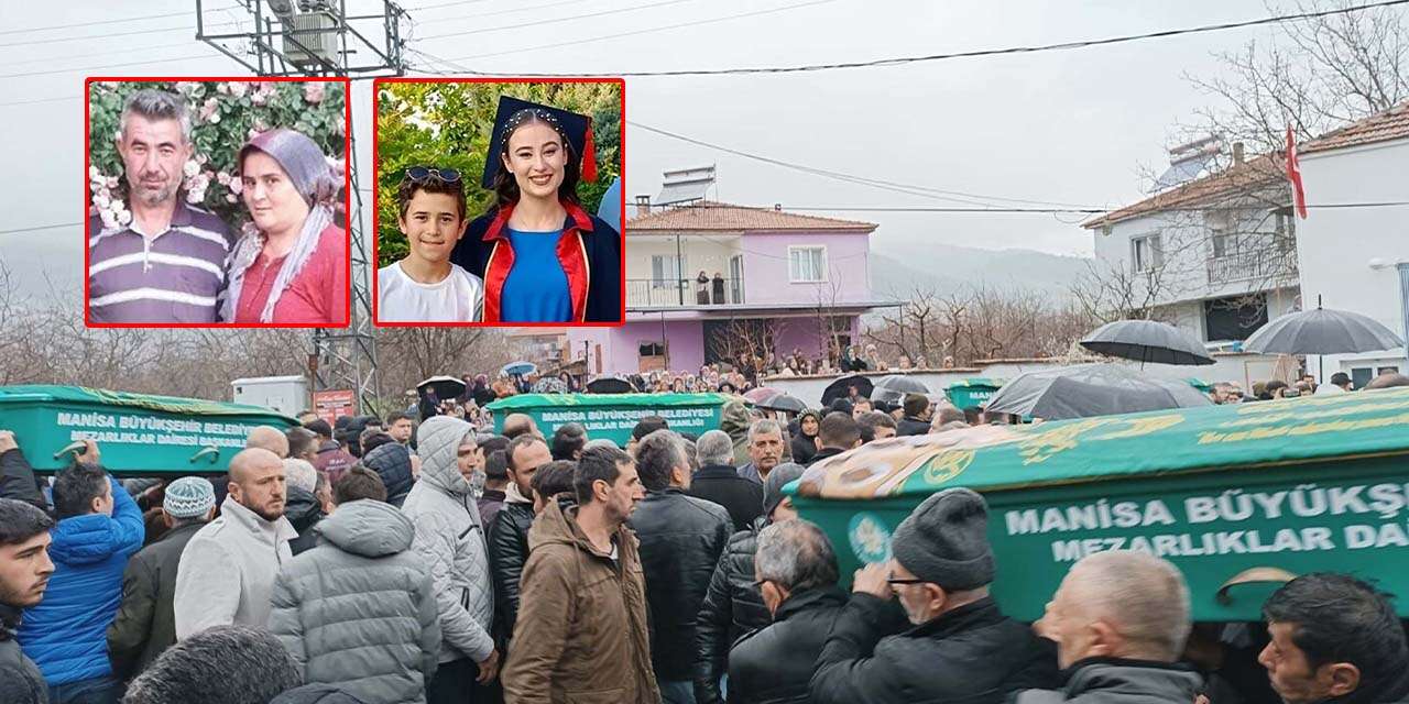 Damadın katlettiği 4 kişilik aile toprağa verildi