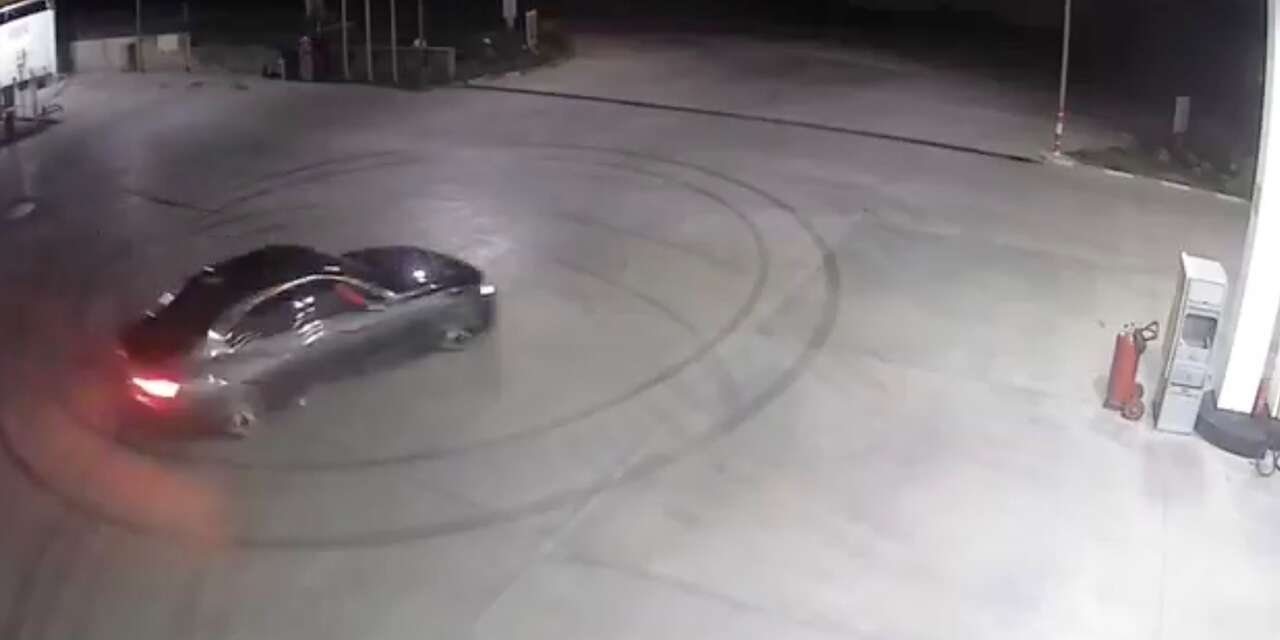 Benzin istasyonunda drift attı, faturası ağır oldu