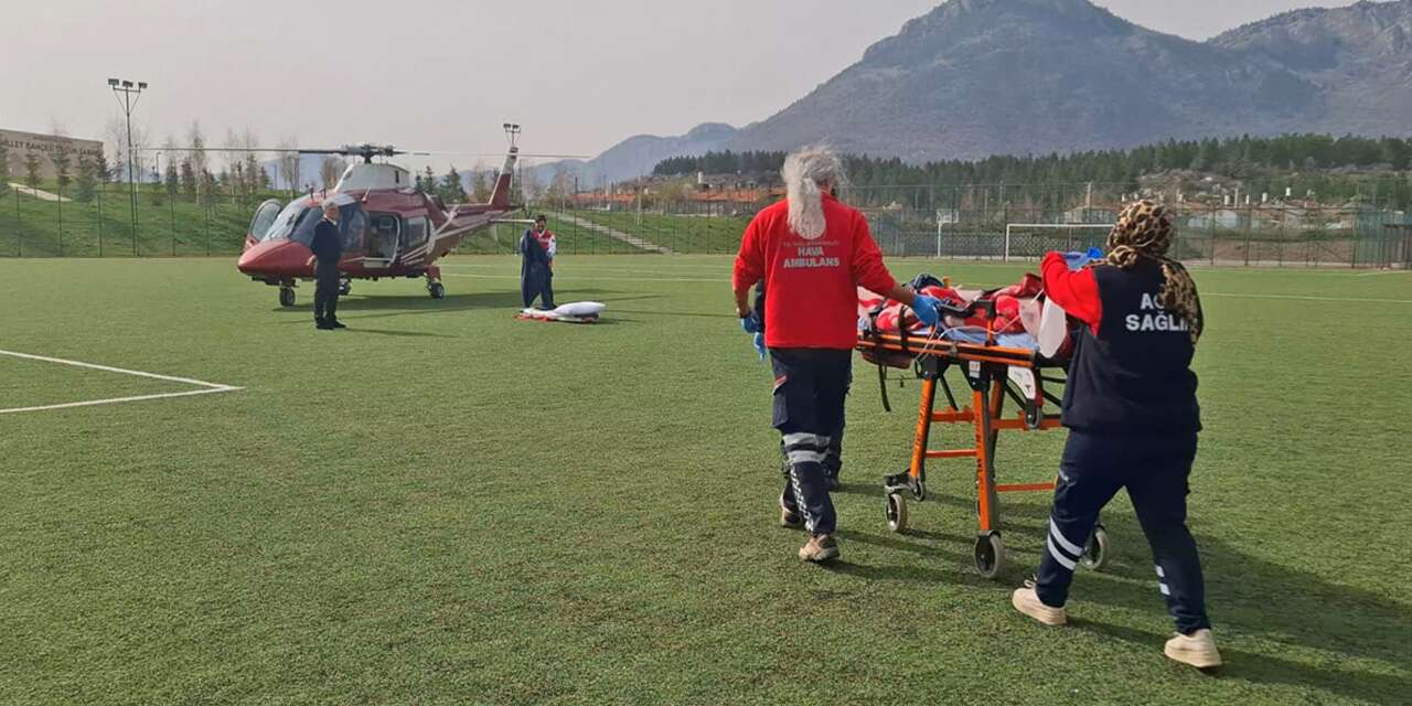 Konya’da 112’ye gelen ihbar hava ambulansını harekete geçirdi