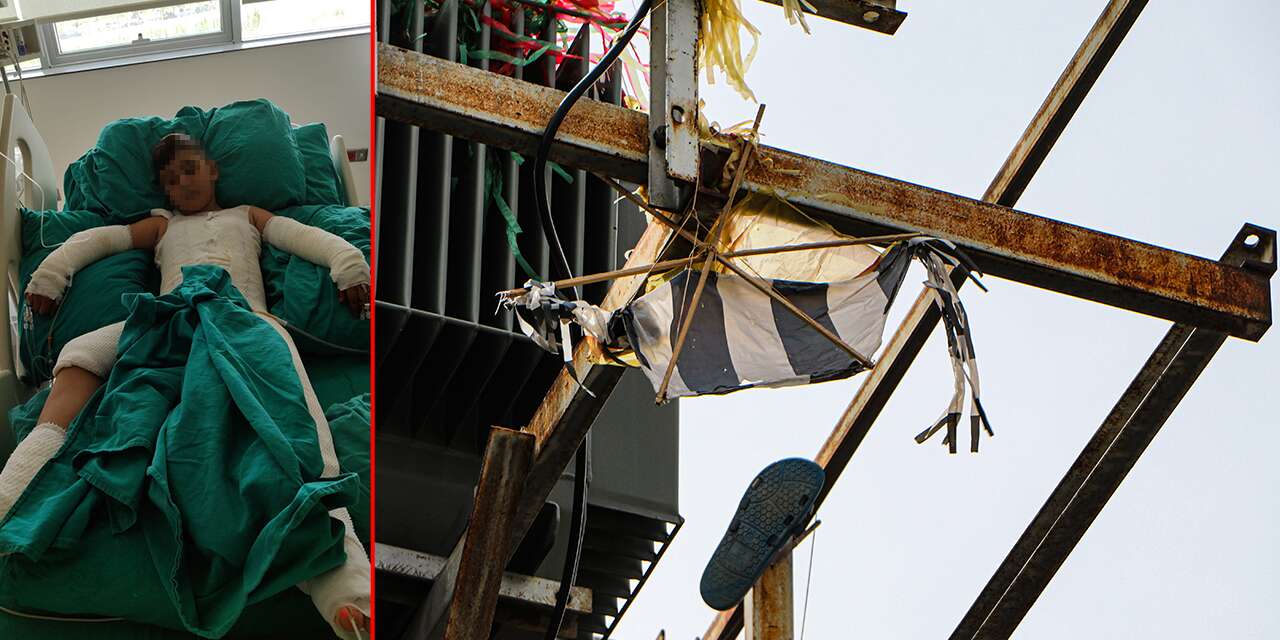 Uçurtma uçuran çocuk ölümden döndü