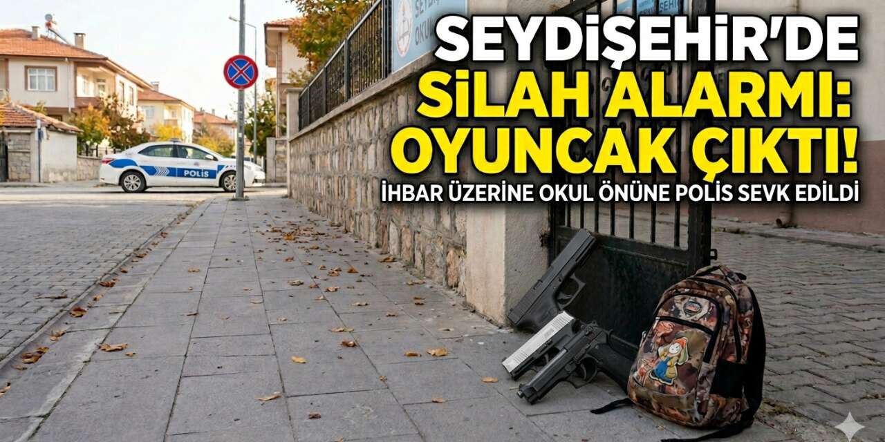 Konya’da okul önünde silah ihbarı ekipleri alarma geçirdi
