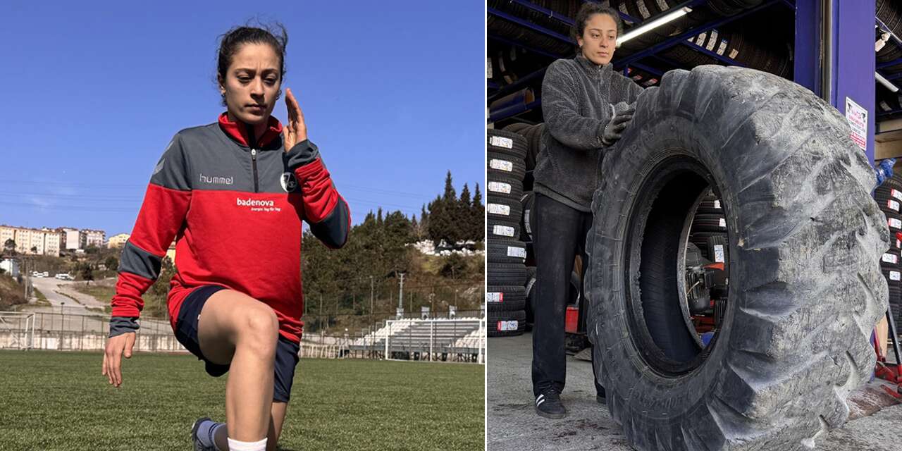 Sahada gol, dükkânda emek! Elanur Düz hem futbol oynuyor baba yükü omuzluyor