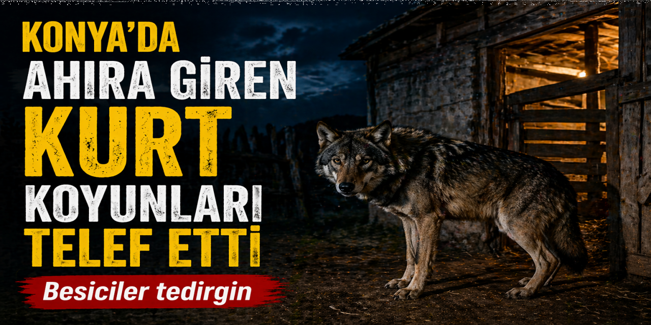Konya’da gece baskını besiciyi yıktı! Ahıra giren kurt, koyunları telef etti