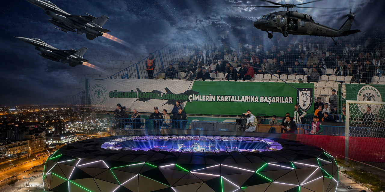 Konyaspor maçında jetler gökyüzünü inletti! Göklerden sahaya selam