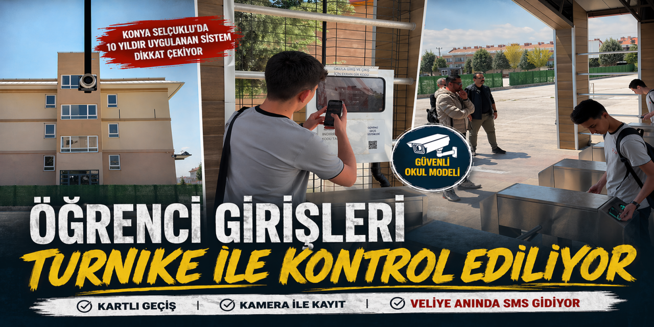 Konya’da 10 yıldır uygulanıyor! Bu meslek lisesinde güvenlik turnikeden geçiyor