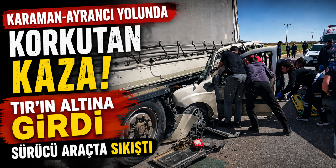 TIR’a arkadan çarptı, araçta sıkıştı! Kaza yerinden sıcak görüntüler