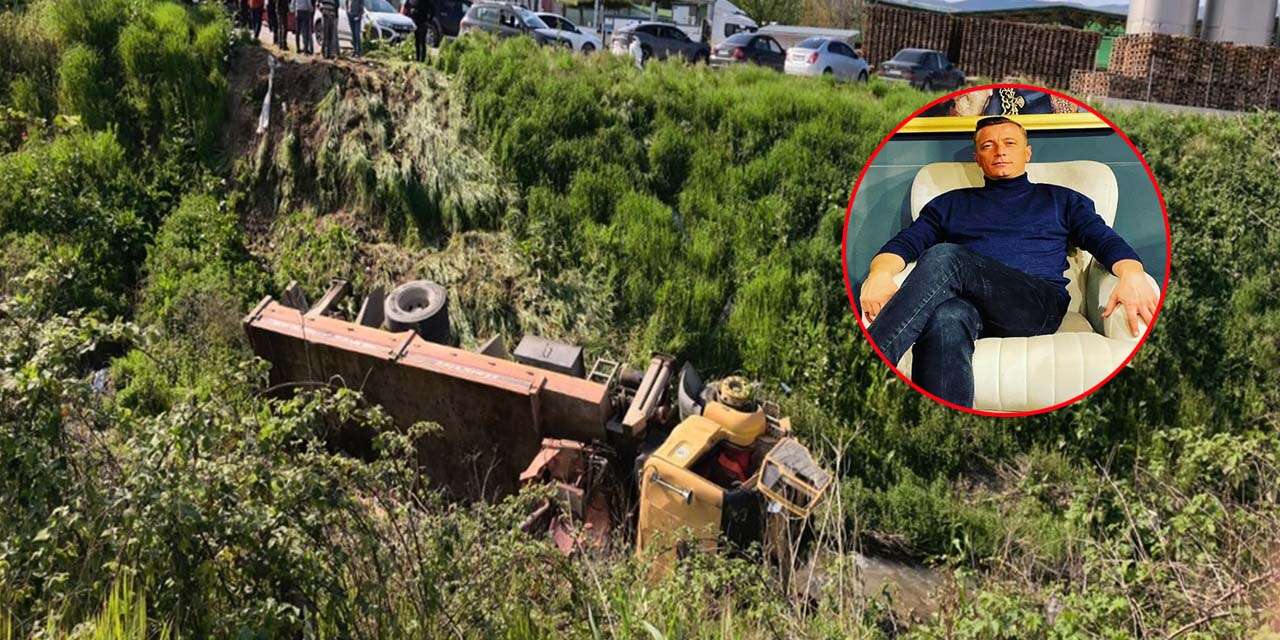 Freni boşalan vinç dereye uçtu! Sürücü öldü, acı detay yürekleri yaktı