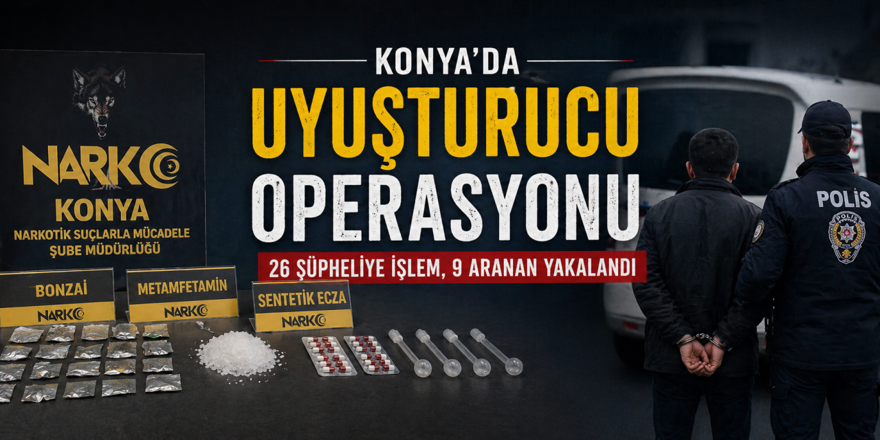 Konya Beyşehir’de zehir tacirlerine darbe vuruldu! 26 isme işlem yapıldı