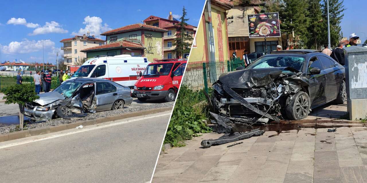 Konya’da otomobiller çarpıştı, 2 ağır yaralı var