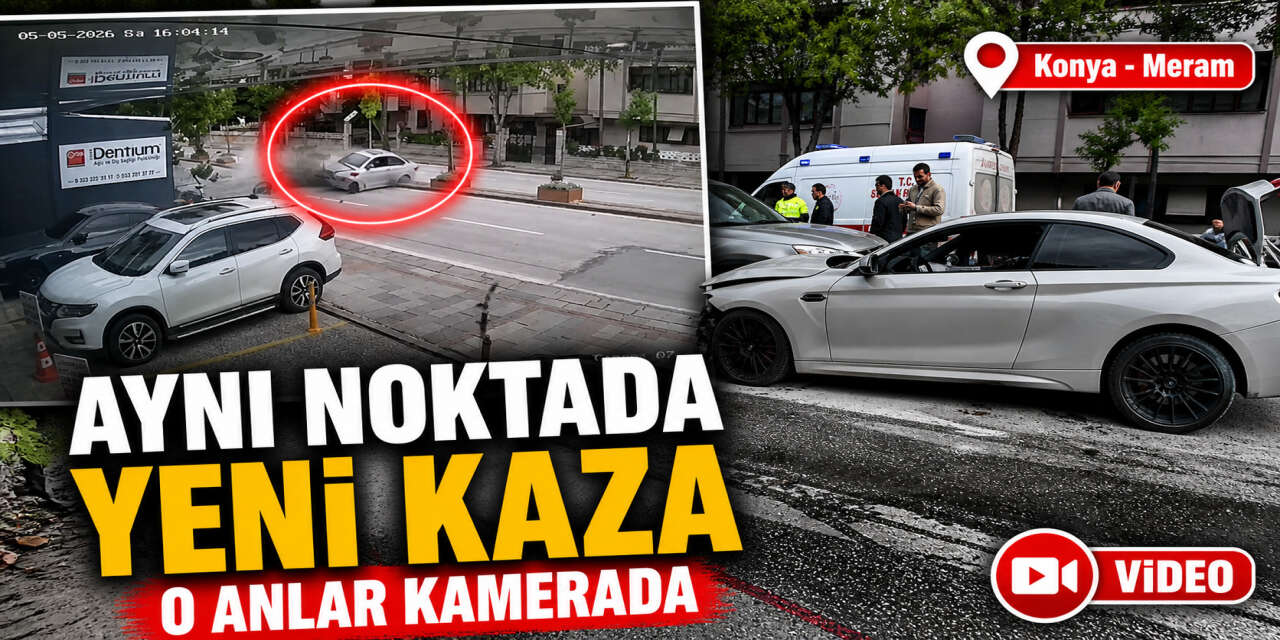Konya’da kontrolden çıkan otomobil ortalığı savaş alanına çevirdi