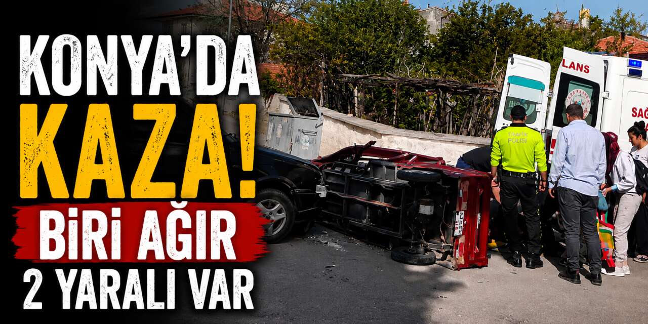 Konya’da otomobil ile elektrikli motosiklet çarpıştı: 1’i ağır 2 yaralı