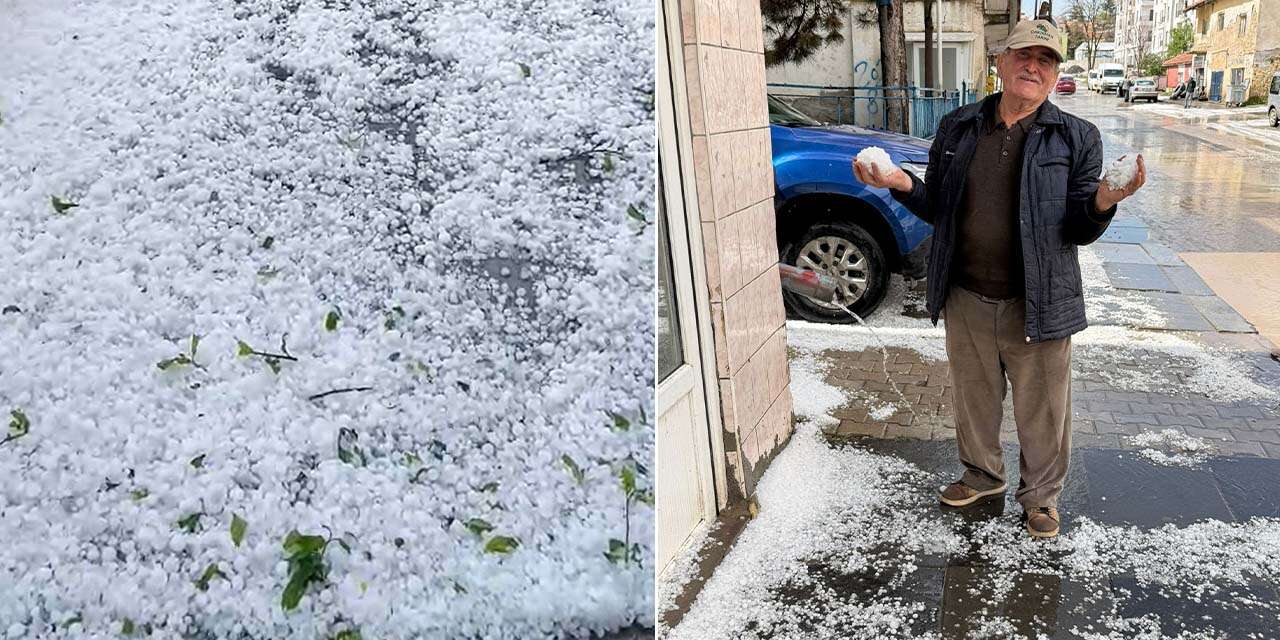 Mayıs ayının ortasında dolu yağdı! Tarım arazileri zarar gördü