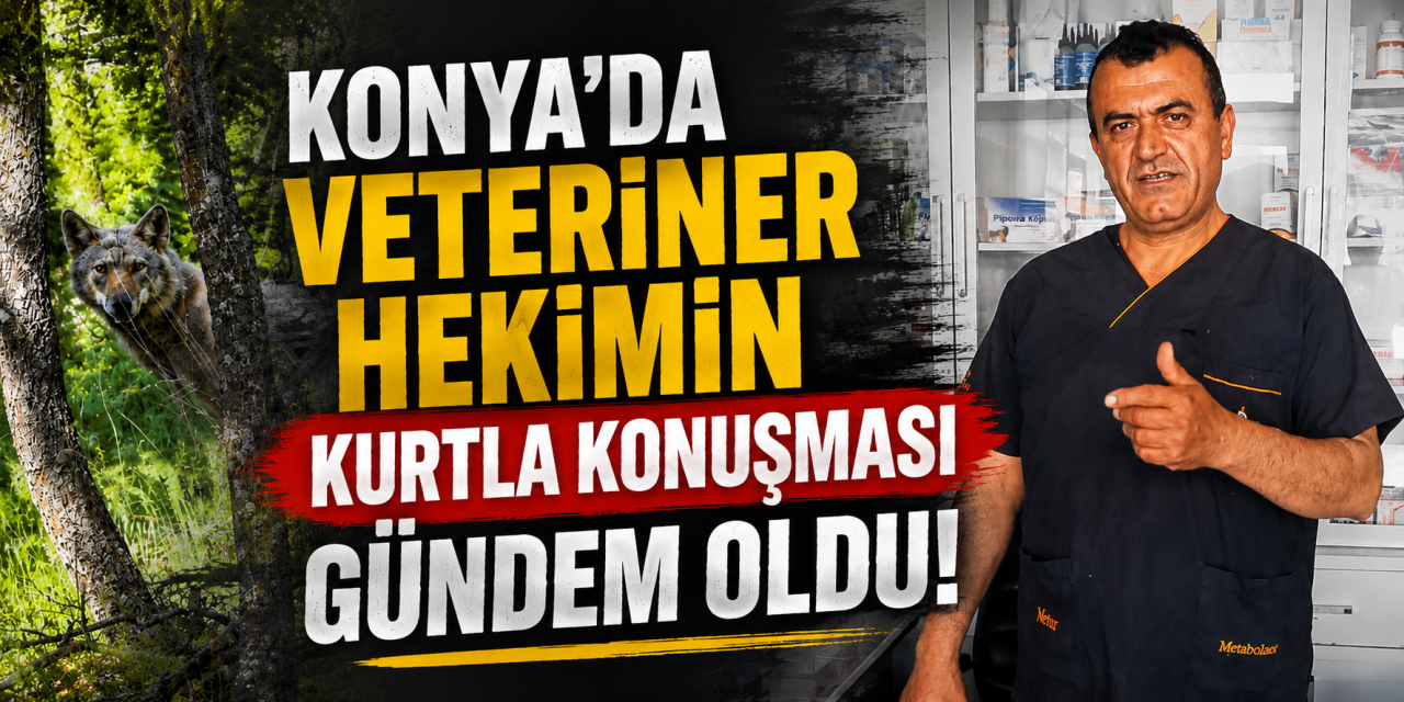 Konya’da veteriner hekimin kurtla konuşması gündem oldu