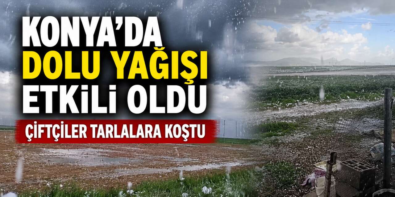 Konya’da dolu yağışı tarlaları vurdu! Çiftçiler endişeli