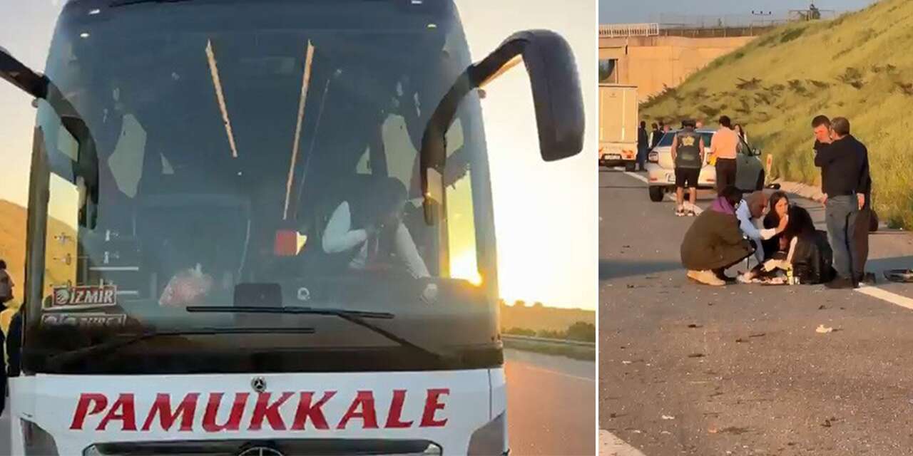 Seyir halindeki otobüste korku dolu anlar! Muavin kapısı kopan araçtan düştü