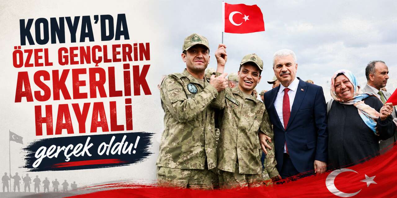 Konya’da temsili askerlik sevinci! Özel gençler yemin etti