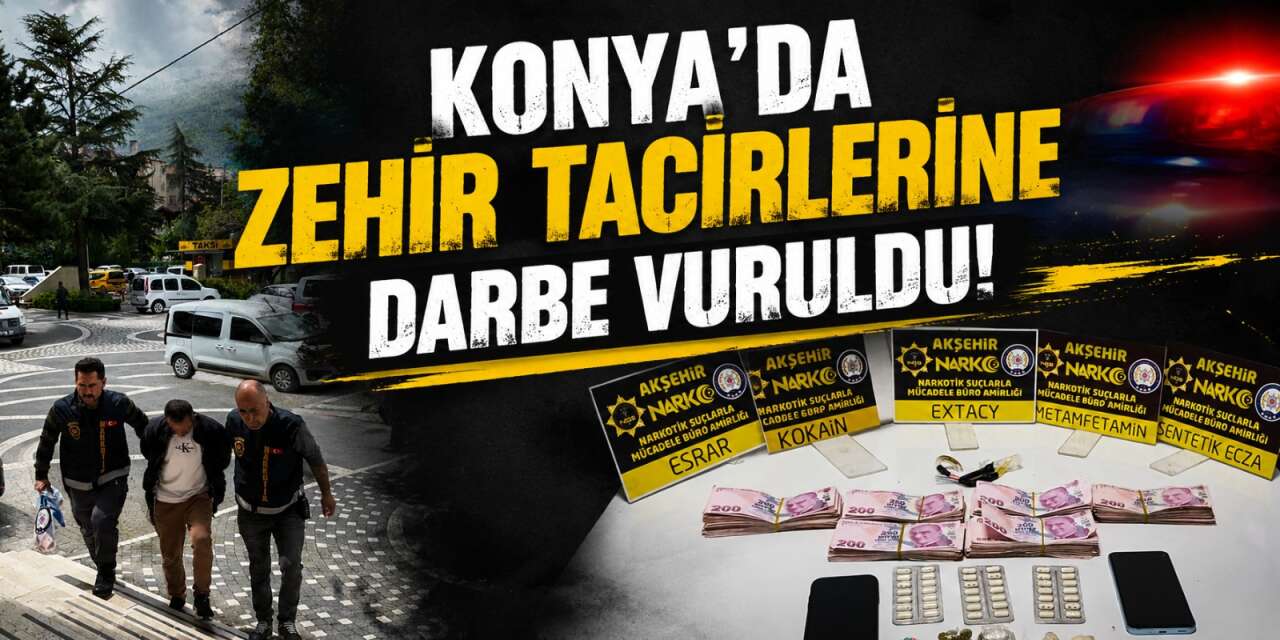 Konya’da uyuşturucu operasyonu! 5 gözaltı