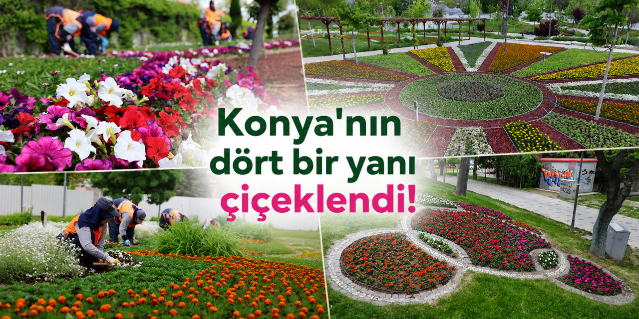 Konya’da 1 milyon 800 bin çiçek toprakla buluştu
