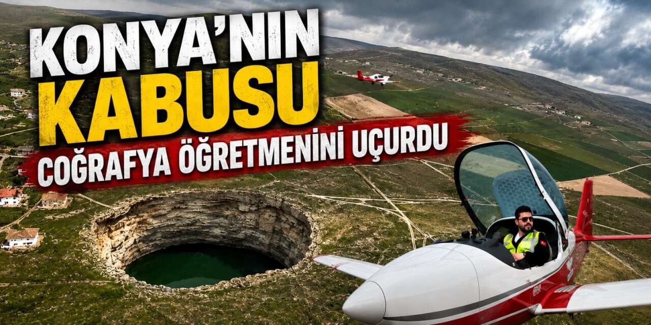 Konya’da dikkat çeken eğitim yöntemi! Obruğun üzerinden uçarak ders anlattı