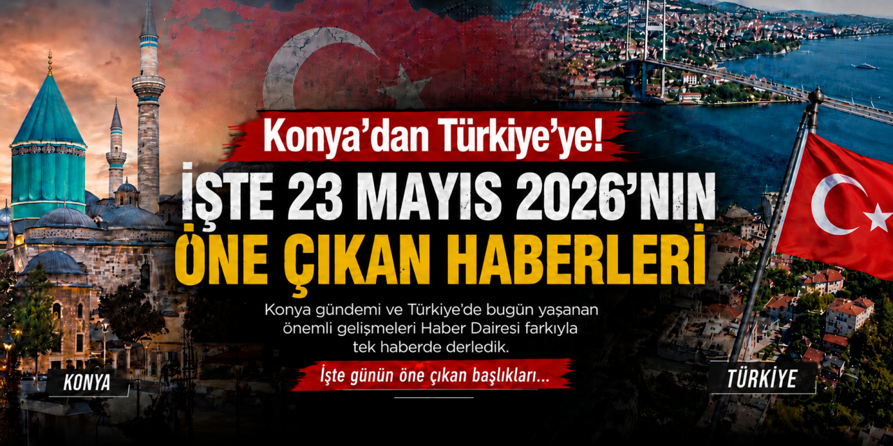 Konya’dan Türkiye’ye! İşte 23 Mayıs 2026’nın öne çıkan haberleri