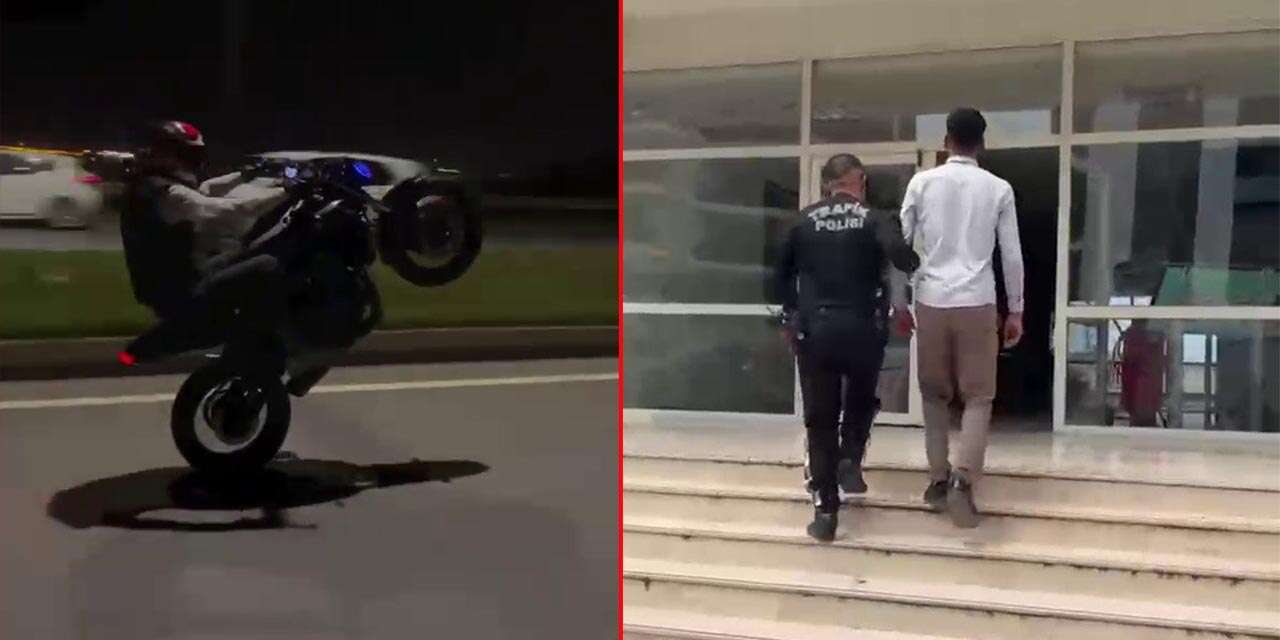 Plakayı sökse de cezadan kurtulamadı! Motosiklet şovunun bedeli ağır oldu