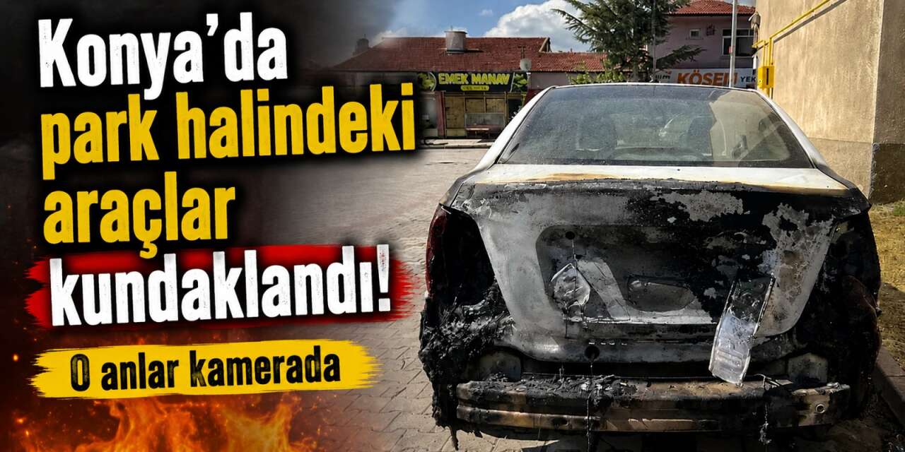 Konya’da gece yarısı kundaklama! 2 araç hurdaya döndü