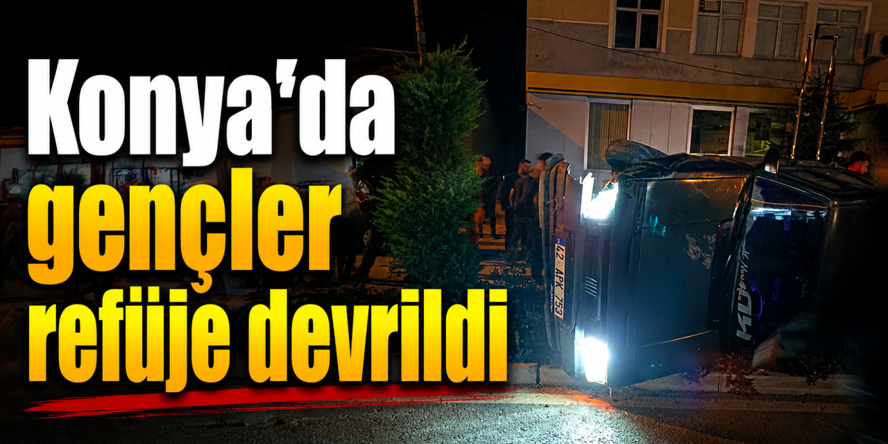 Konya’nın bir ilçesinde geceyi hareketlendiren kaza
