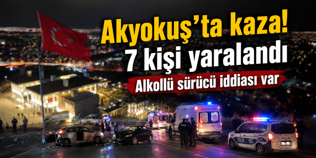 Konya’da gece yarısı kaza! Akyokuş’ta iki araç çarpıştı: 7 yaralı
