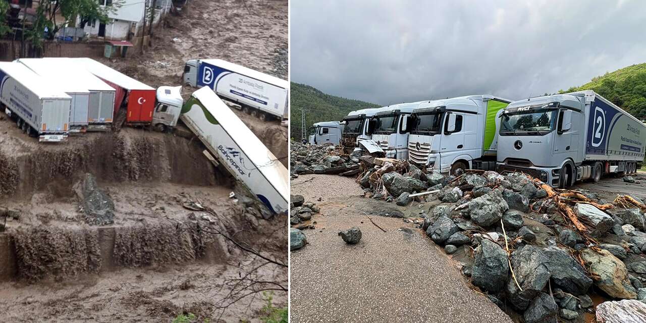 Sel bastı, 6 TIR kullanılamaz hale geldi
